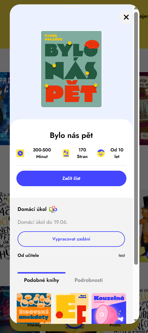 Žák úkol vypracuje v aplikaci