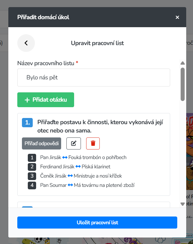 Přiřazení postav (analýza vztahů)