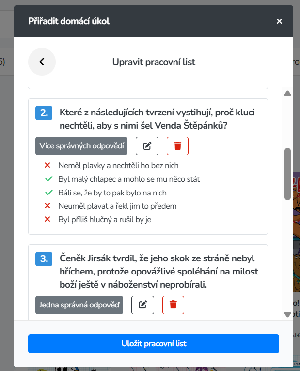 Více správných odpovědí