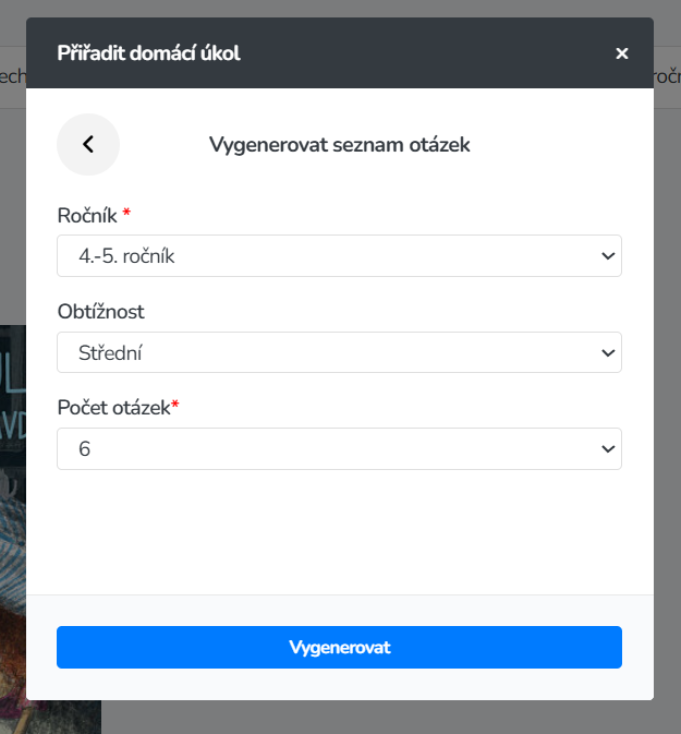 AI vygeneruje otázky